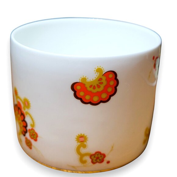 Minton Oberon Bone China Leaf Trinket Dish & Mustard Jar White, Orange & Gold - Picture 4 of 14